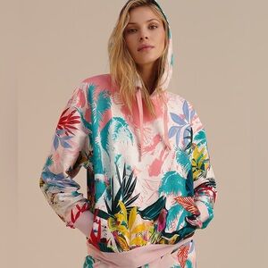 Robert Graham Blue and Pink Oversized Long Sleeve Hoodie